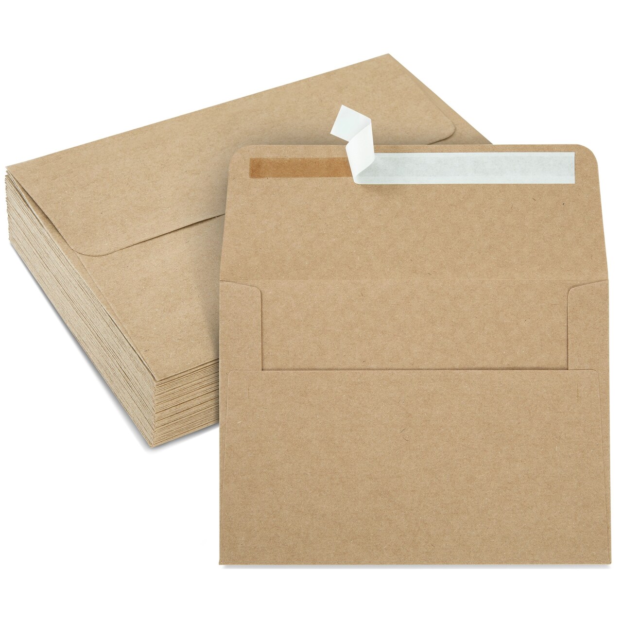 50 Pack Printable A7 Brown Envelopes for 5x7 Cards, Wedding